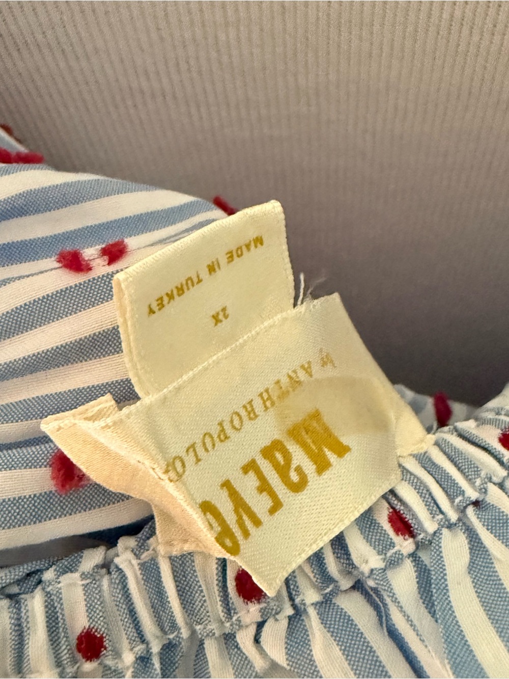 Anthropologie Lavender-Striped Smocked Midi Dress - Picture 8 of 8